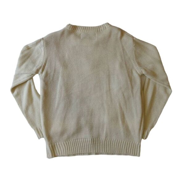 Women's Beige Tight Knit Falalallama Llama Ugly Christmas Sweater Size Medium - Picture 2 of 12